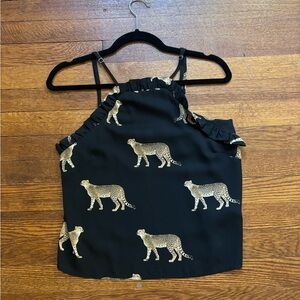 Buddy Love Black Tank w/ Cheetahs